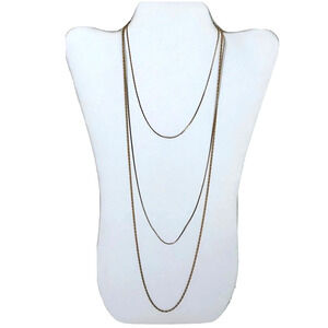 Lot of 3 Gold Tone Chain Necklaces Chain Drops 8 in 12 in 14 in